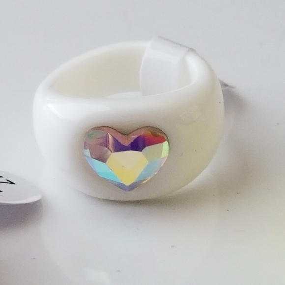 3/30 ☘️Chunky Rings for Women, Acrylic Rings with rhinestones, 3 colors, sizes 7 - Picture 6 of 12